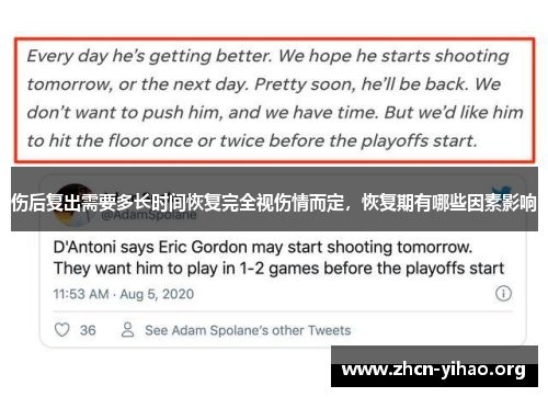 伤后复出需要多长时间恢复完全视伤情而定,恢复期有哪些因素影响 伤后复出需要多长时间恢复完全视伤情而定,恢复期有哪些因素影响